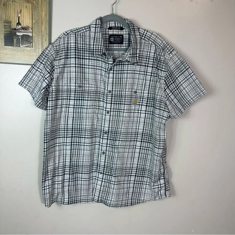 Carhartt Black and White Casual Button Down Shirt